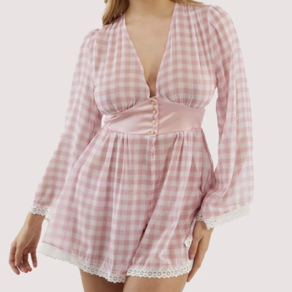 Kilo Brava Chiffon Mini Robe Gingham Pink ( M )